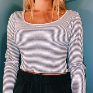cropped striped long sleeve
